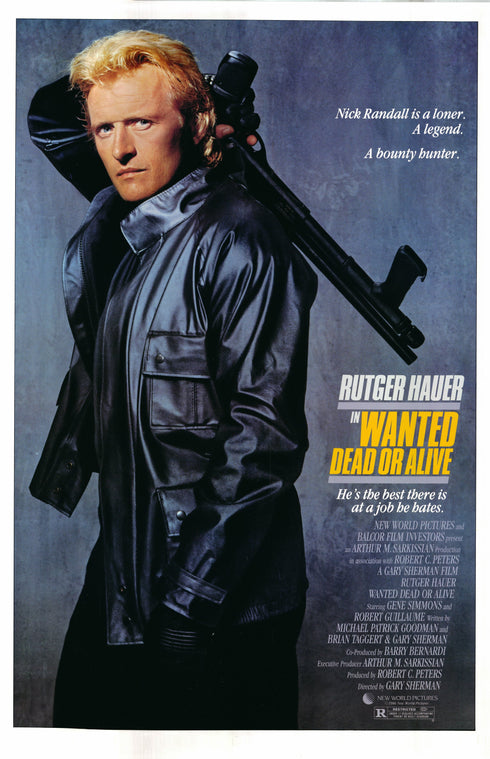 wanted dead or alive 1987 one sheet poster rolled